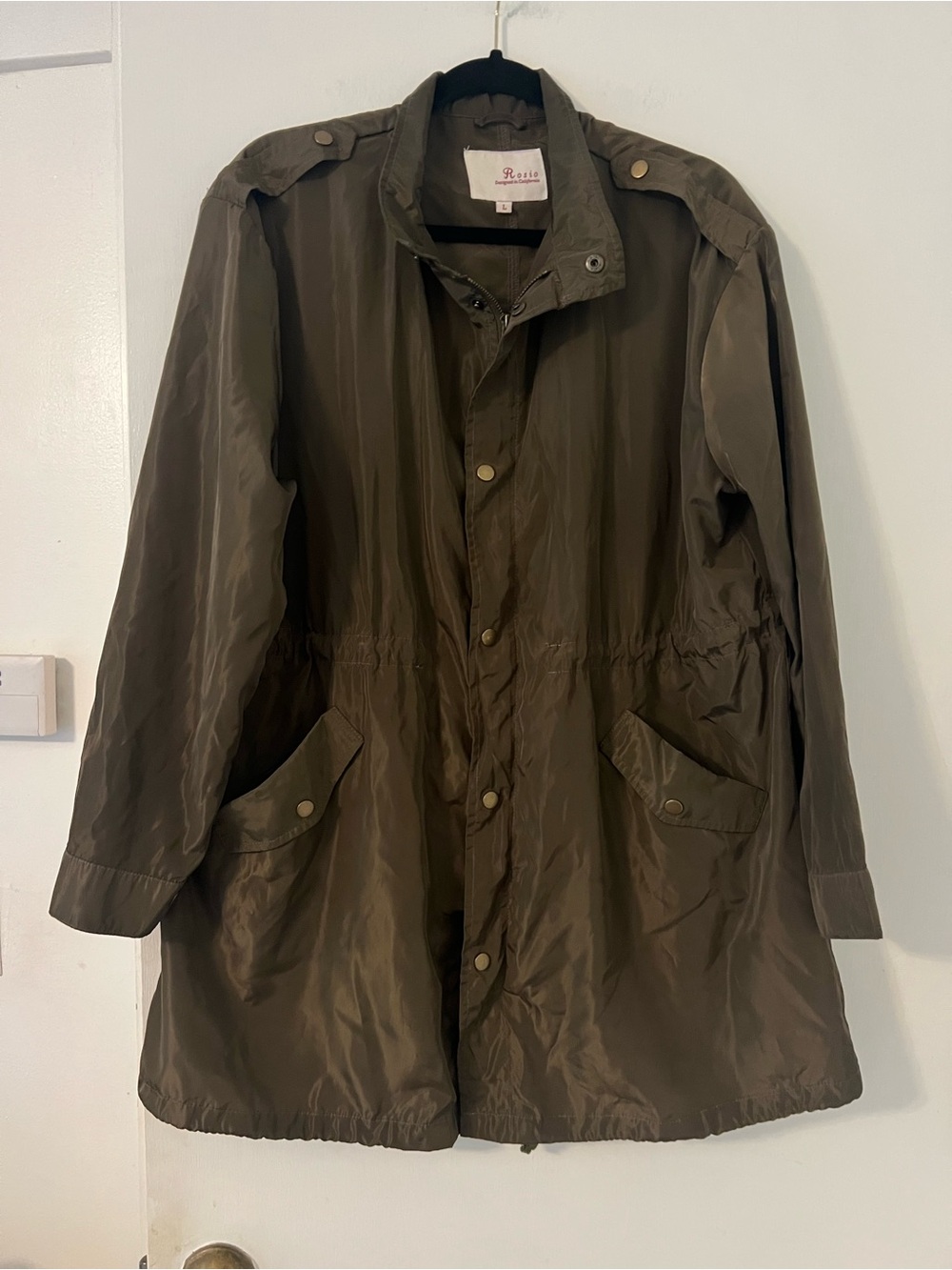 Rosio Olive Utility Anorak Jacket military size L (Q112)
